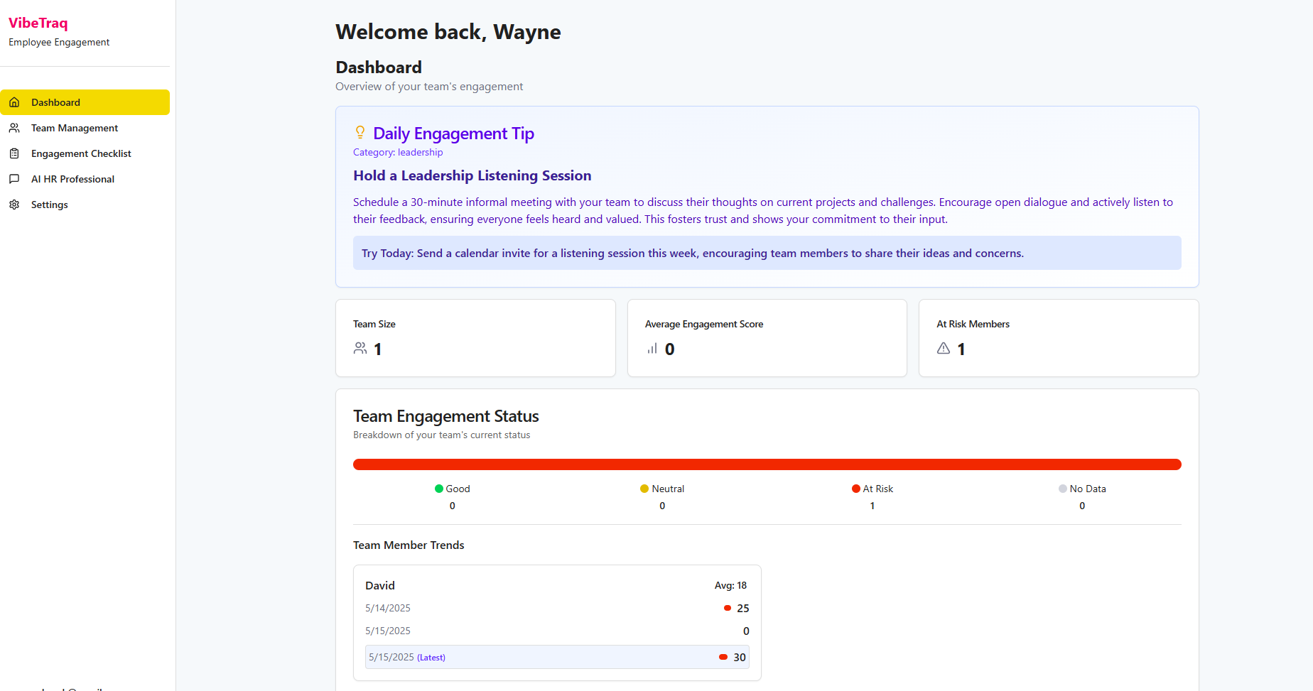 VibeTraq website screenshot