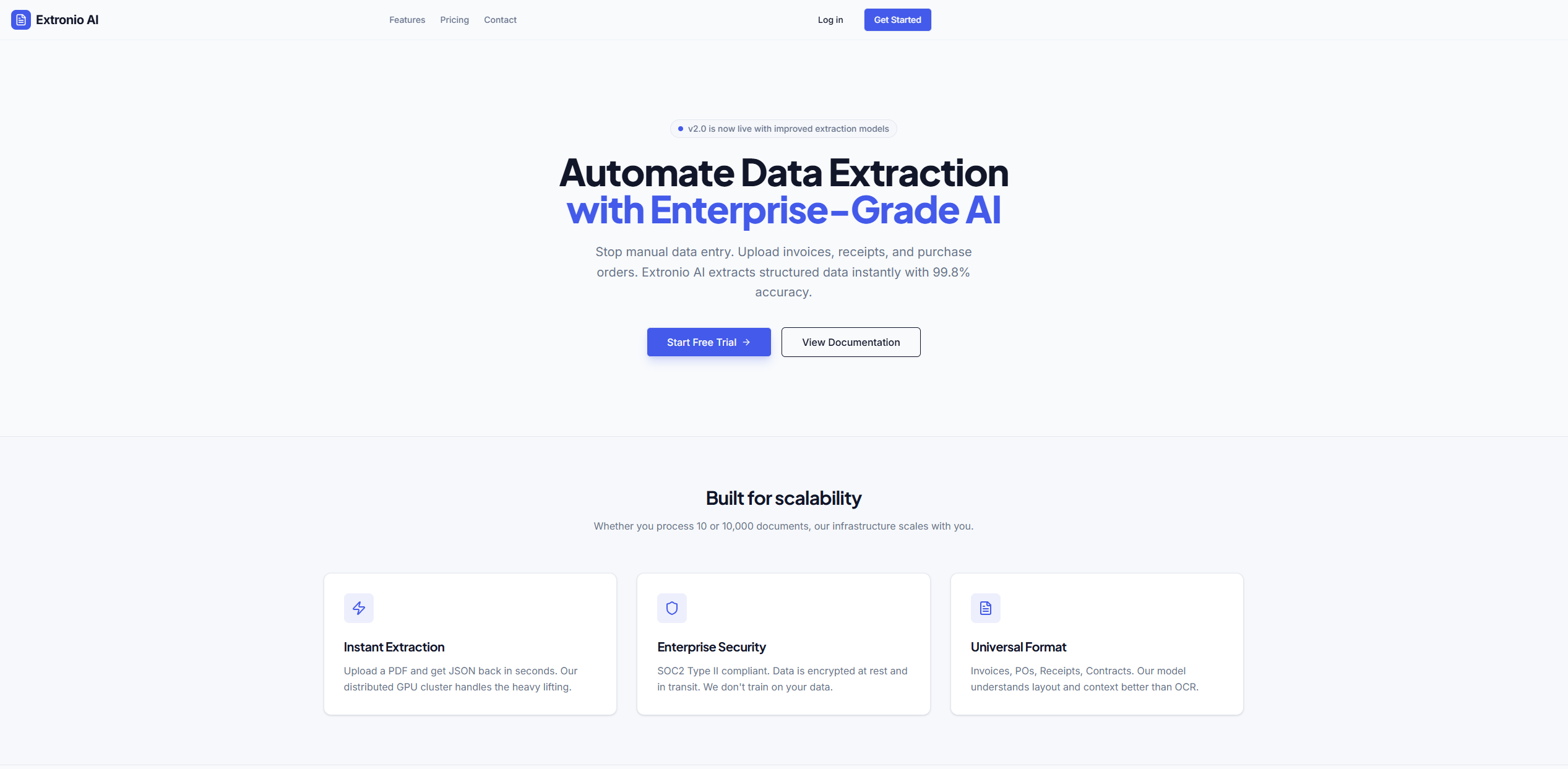 extronio website screenshot
