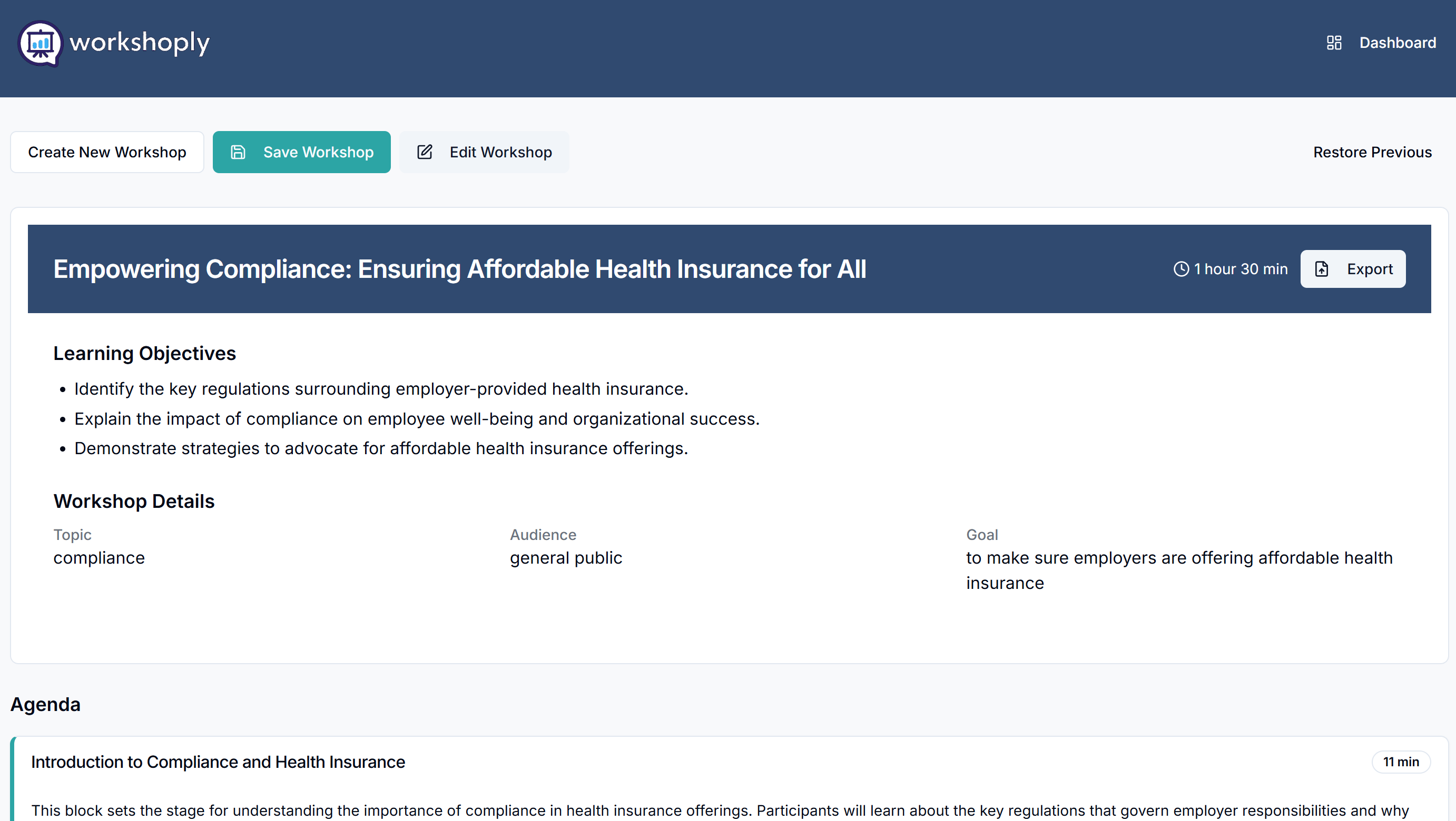 Workshoply website screenshot