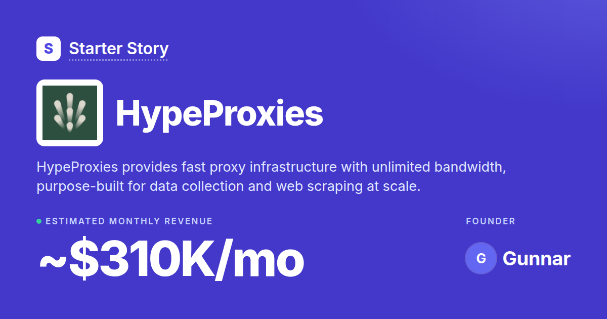 How HypeProxies Grew · Starter Story