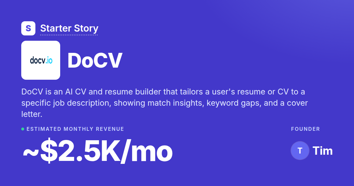 What Tools DoCV Uses · Starter Story