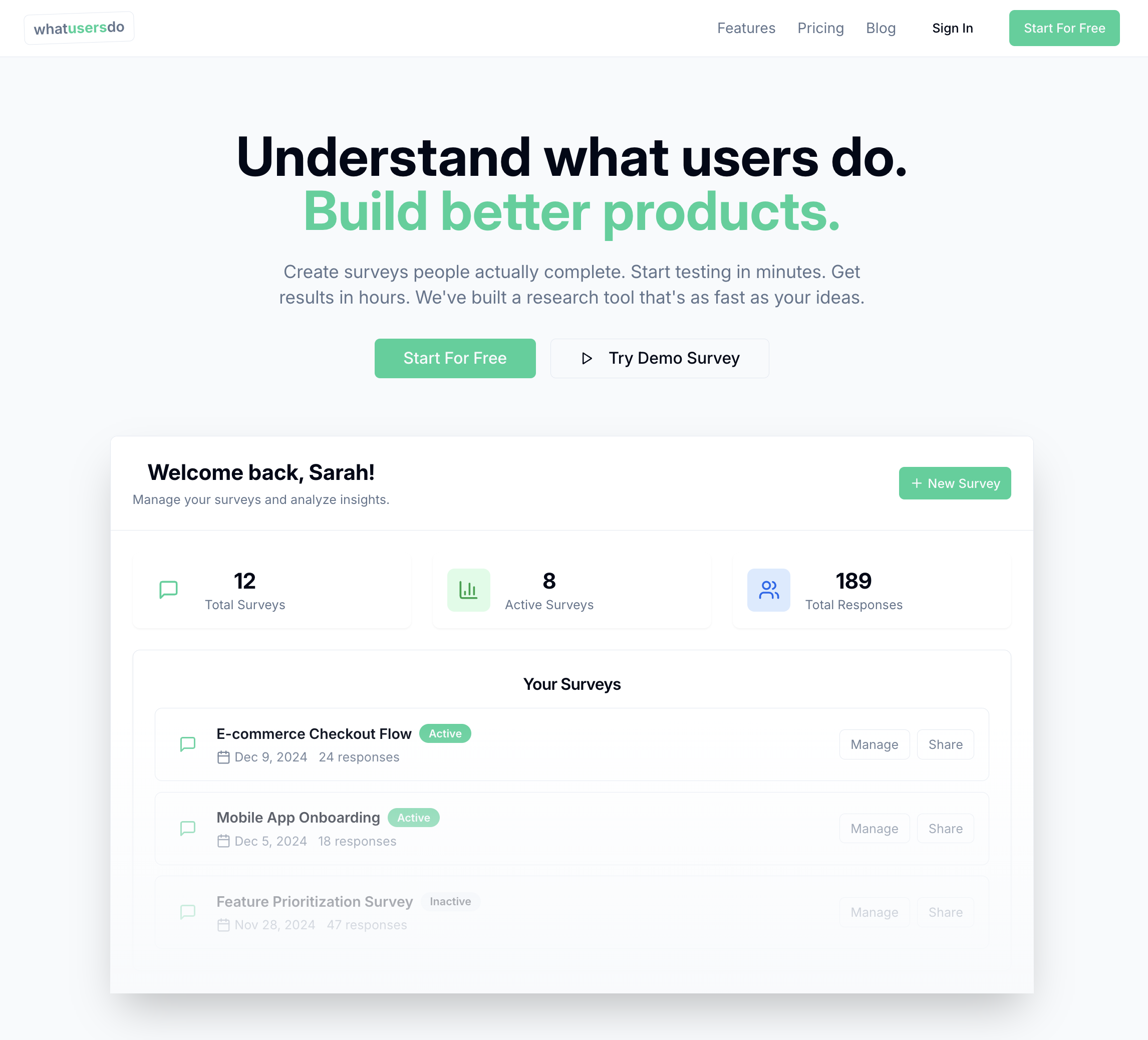 WhatUsersDo website screenshot