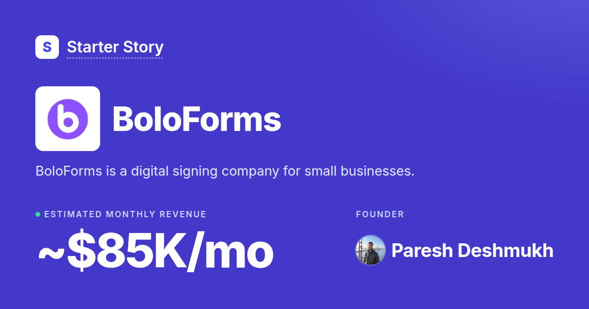BoloForms: Revenue, Growth & Monetization · Starter Story
