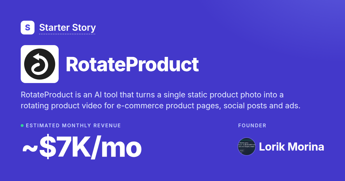 What Tools RotateProduct Uses · Starter Story