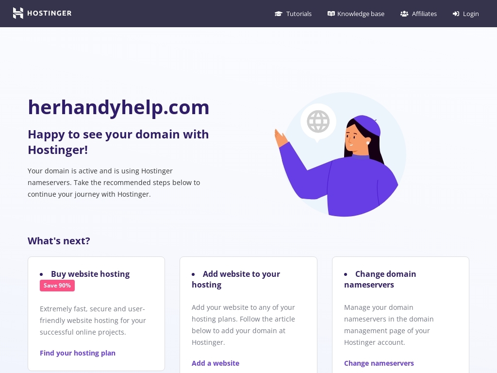 Her Handy Help website screenshot