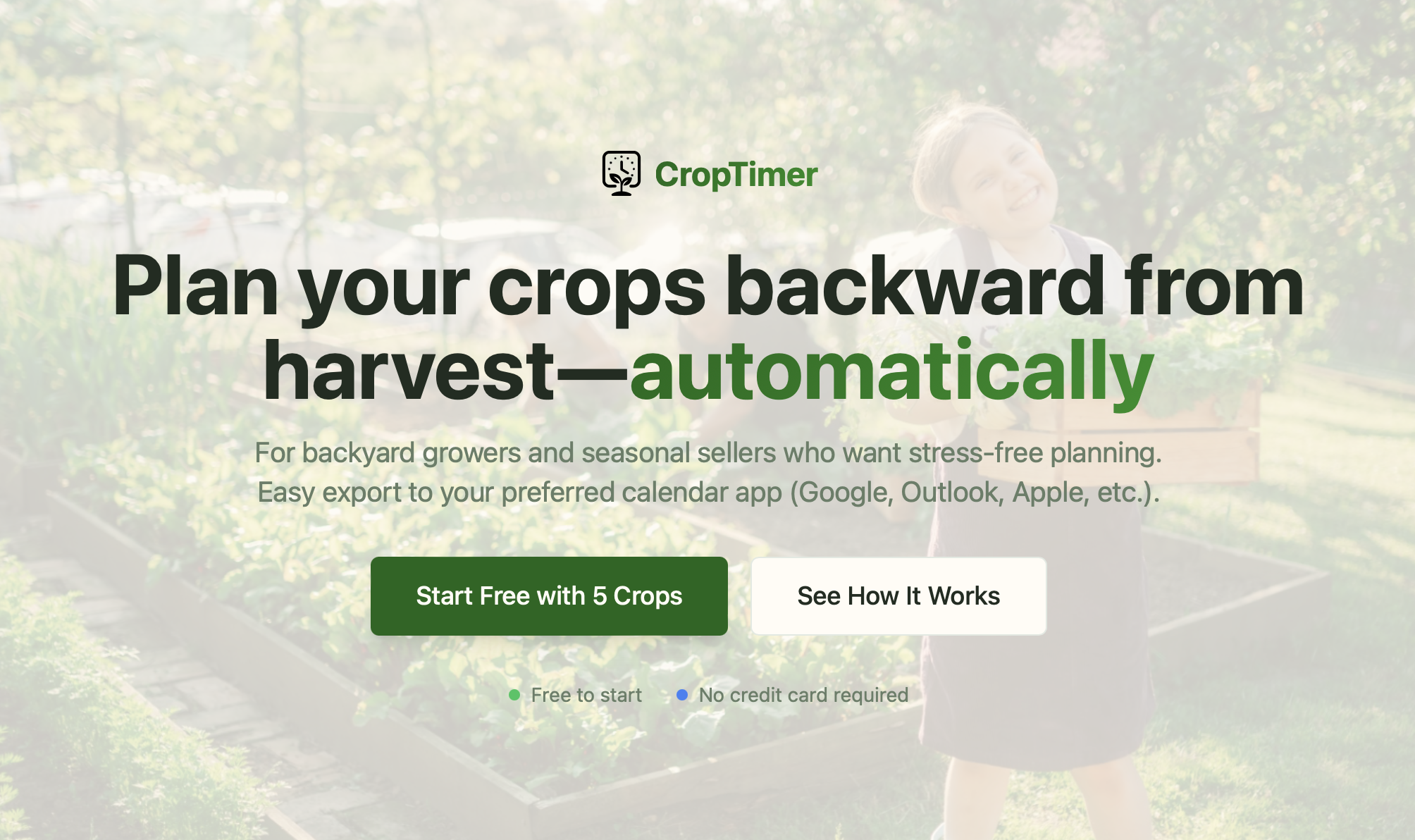 CropTimer website screenshot