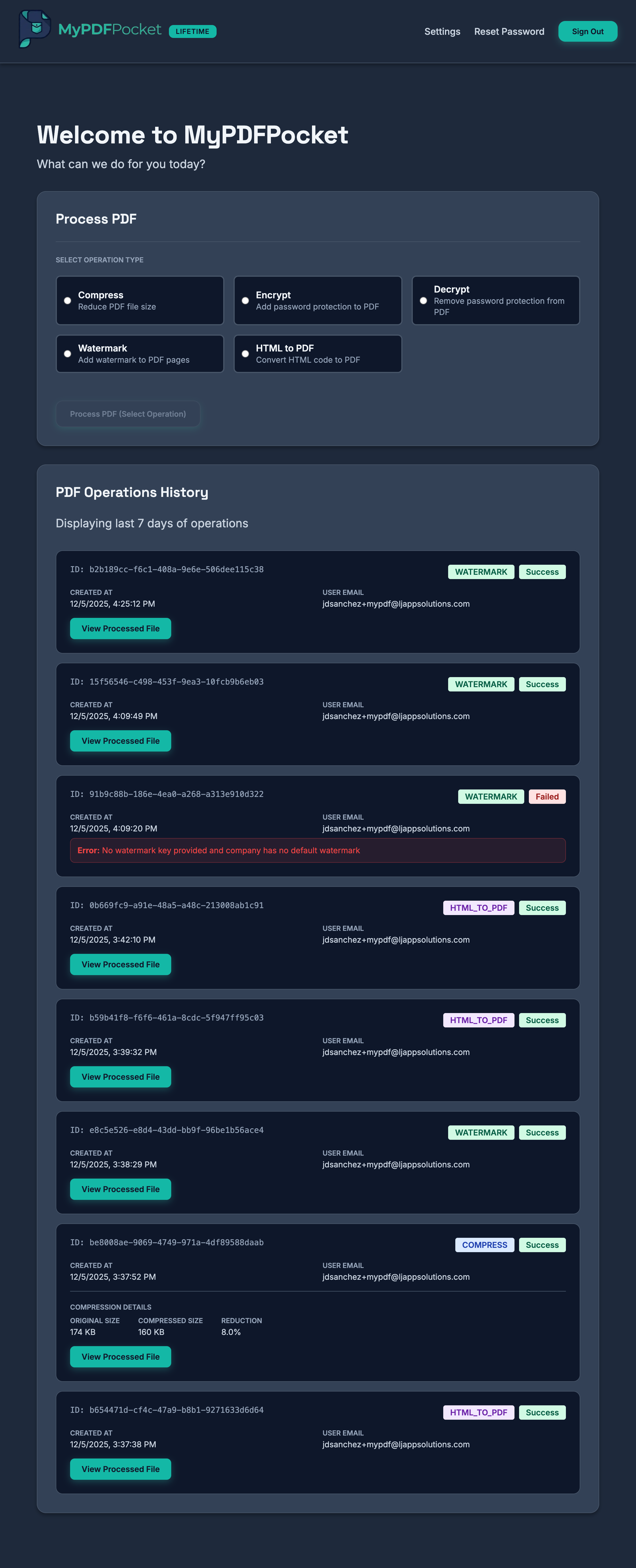 My PDF Pocket website screenshot