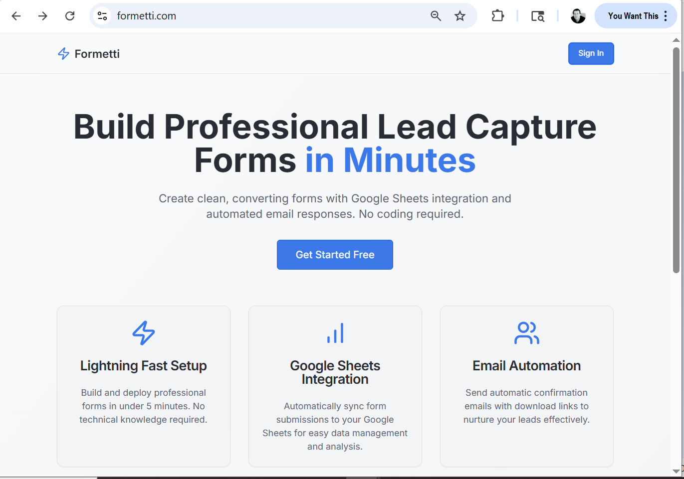 Formetti website screenshot