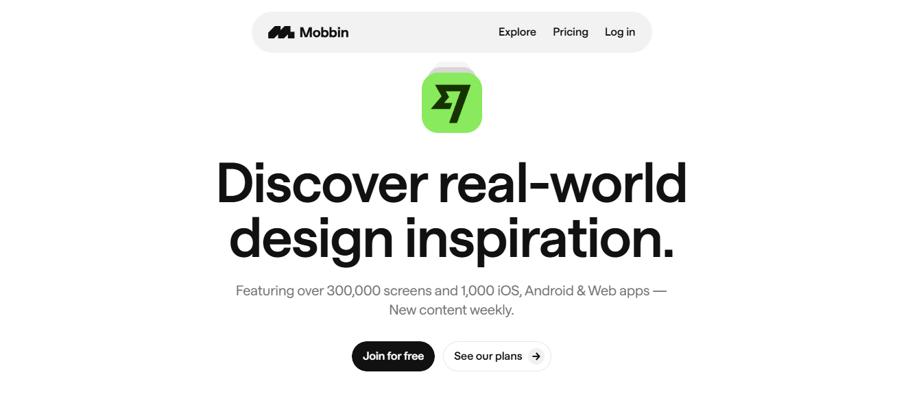 mobbin.com Homepage