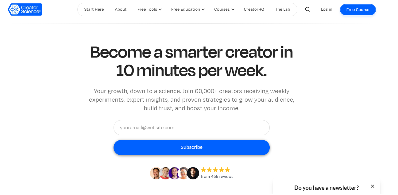 Creator Science Homepage