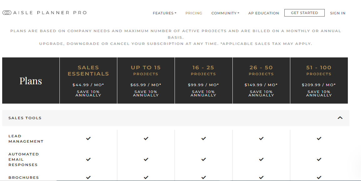 Aisle Planner Pricing