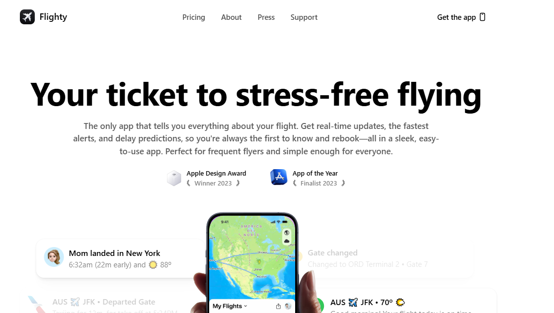 Flighty App Homepage