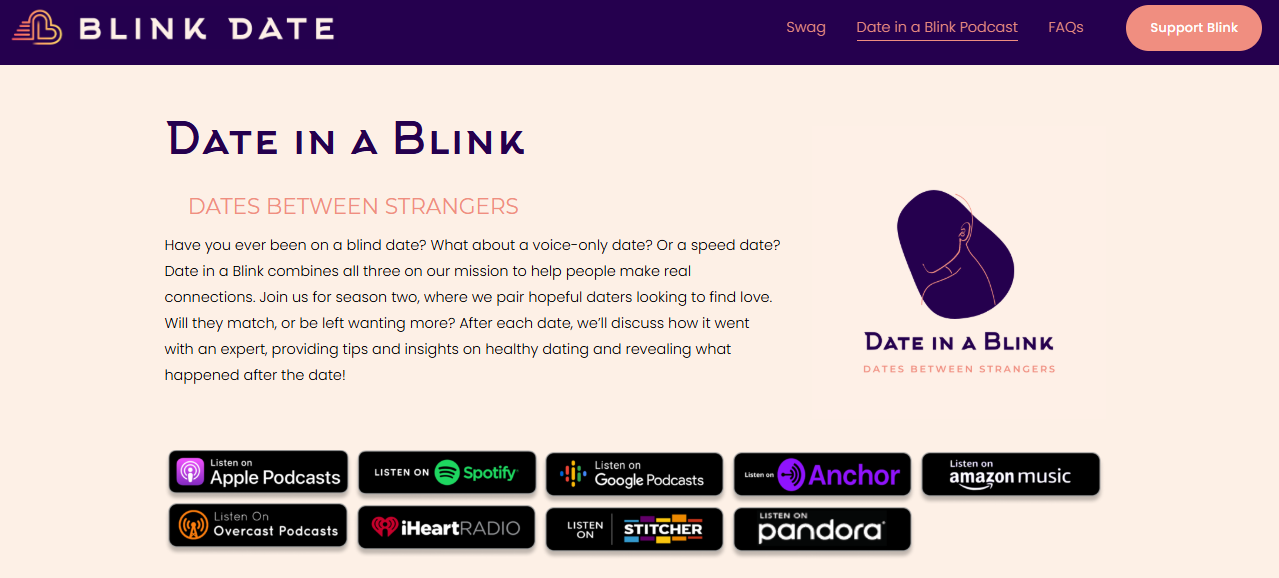 Date in a Blink Podcast Page