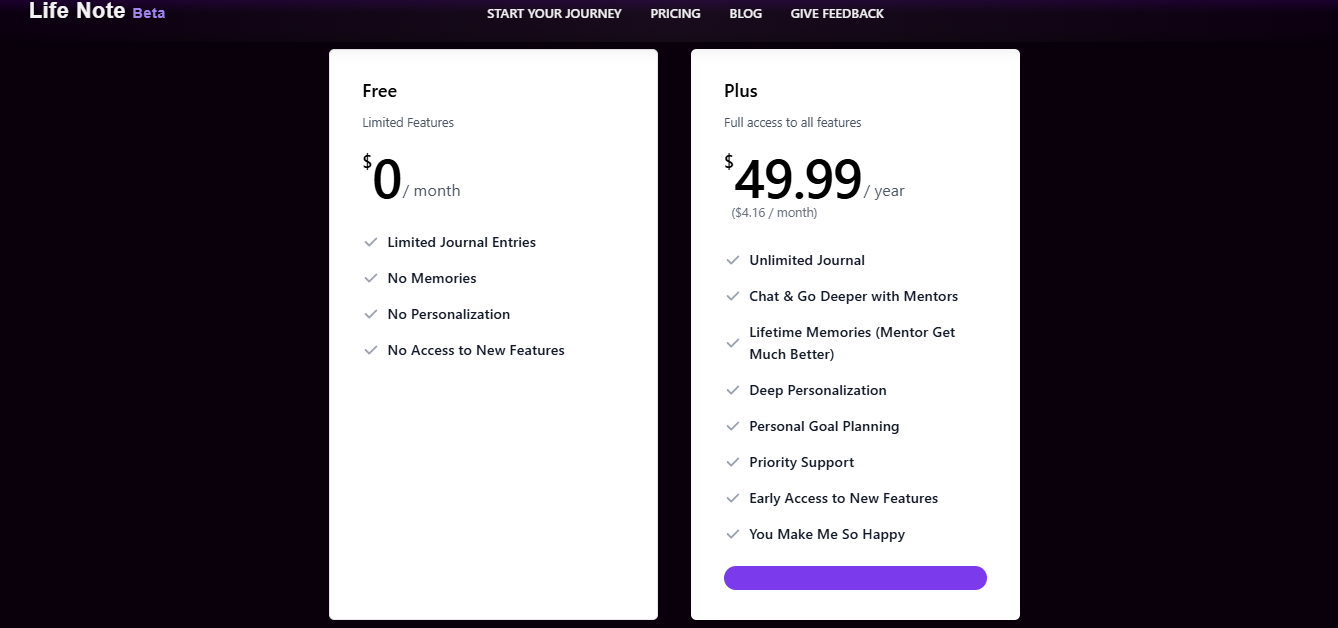 Life Note Pricing