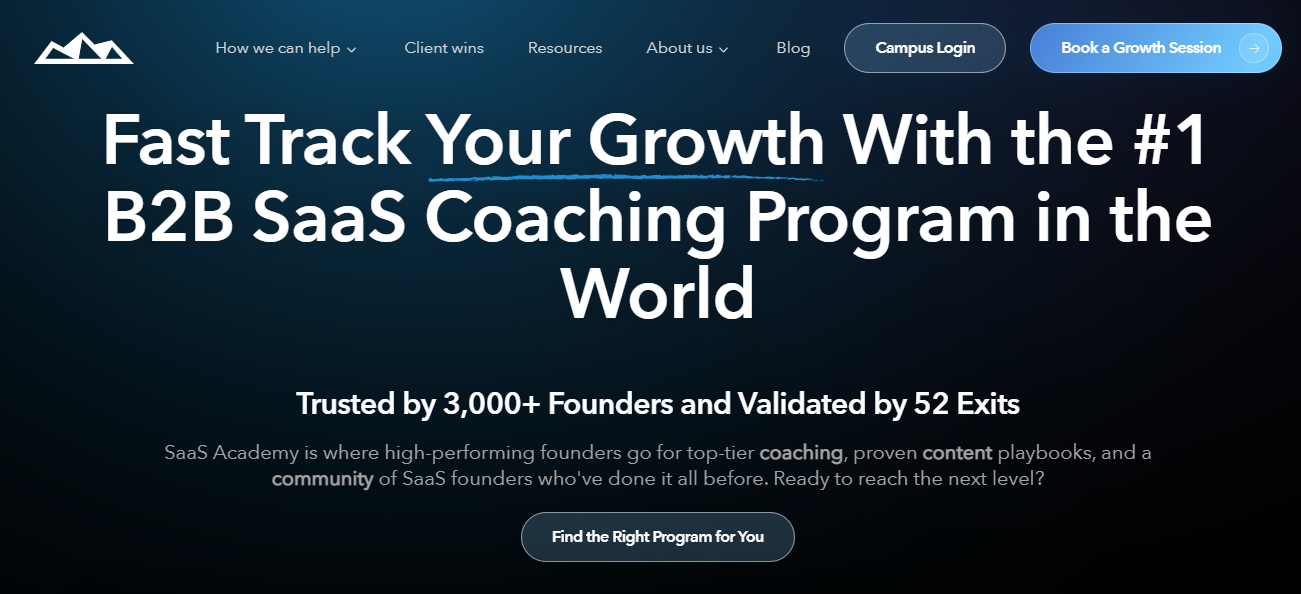 SaaS Academy Homepage