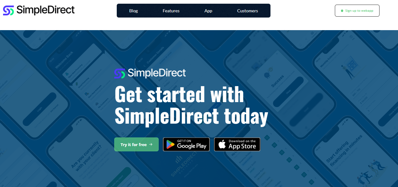 Simple direct homepage