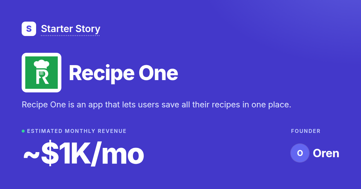 Recipe One: Revenue, Growth & Monetization · Starter Story