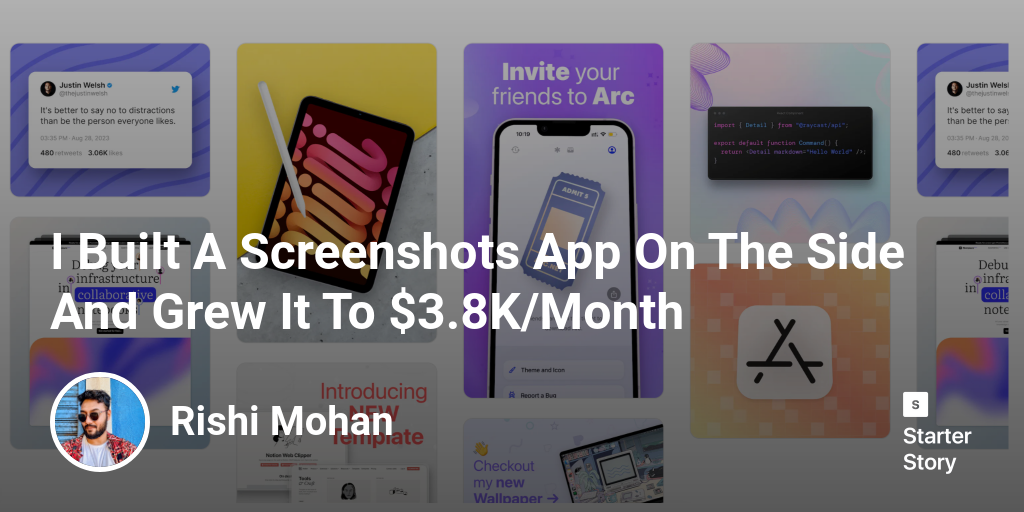 I Built A Screenshots App On The Side And Grew It To $3.8K/Month