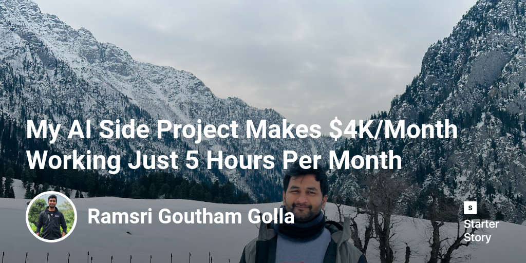 My AI Side Project Makes $4K/Month Working Just 5 Hours Per Month