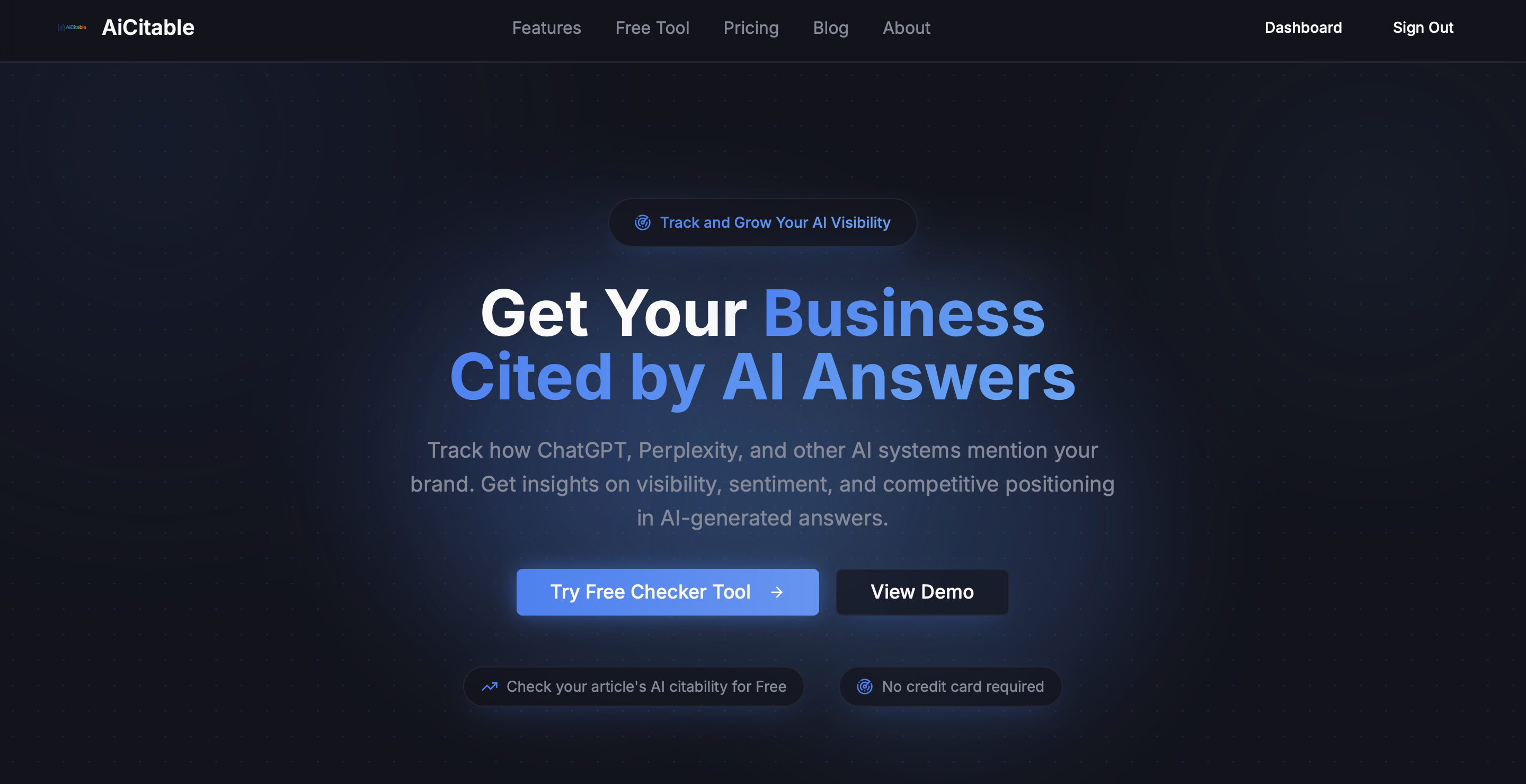 AiCitable website screenshot